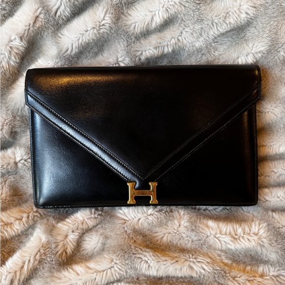 Hermes leather Clutch Shoulder Bag - Picture 12 of 14